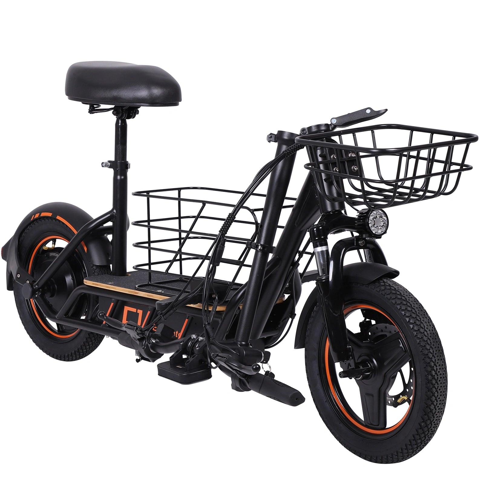 Freeboy H14 Cargo Seat Electric Scooter | Dual Suspension Off-Road E-Scooter with Storage Basket, Wide Deck, Heavy-Duty Tires & Foldable Frame