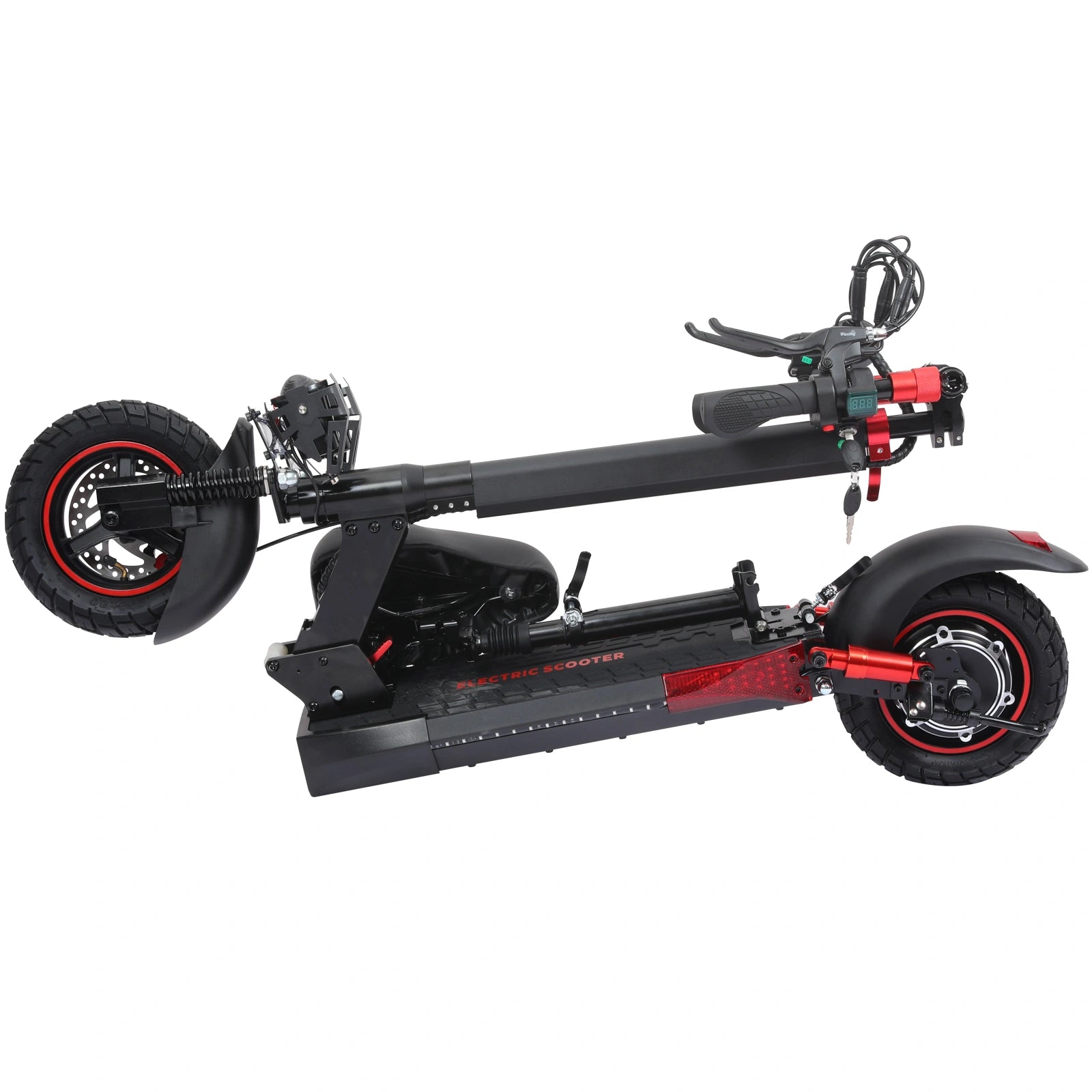 Freeboy J01 Seated Single-Motor Electric Scooter for Adults | Foldable Urban Commuting E-Scooter with Seat, Dual Suspension, Off-Road Tires