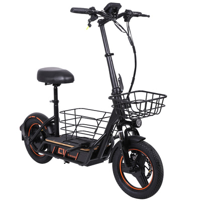 Freeboy H14 Cargo Seat Electric Scooter | Dual Suspension Off-Road E-Scooter with Storage Basket, Wide Deck, Heavy-Duty Tires & Foldable Frame