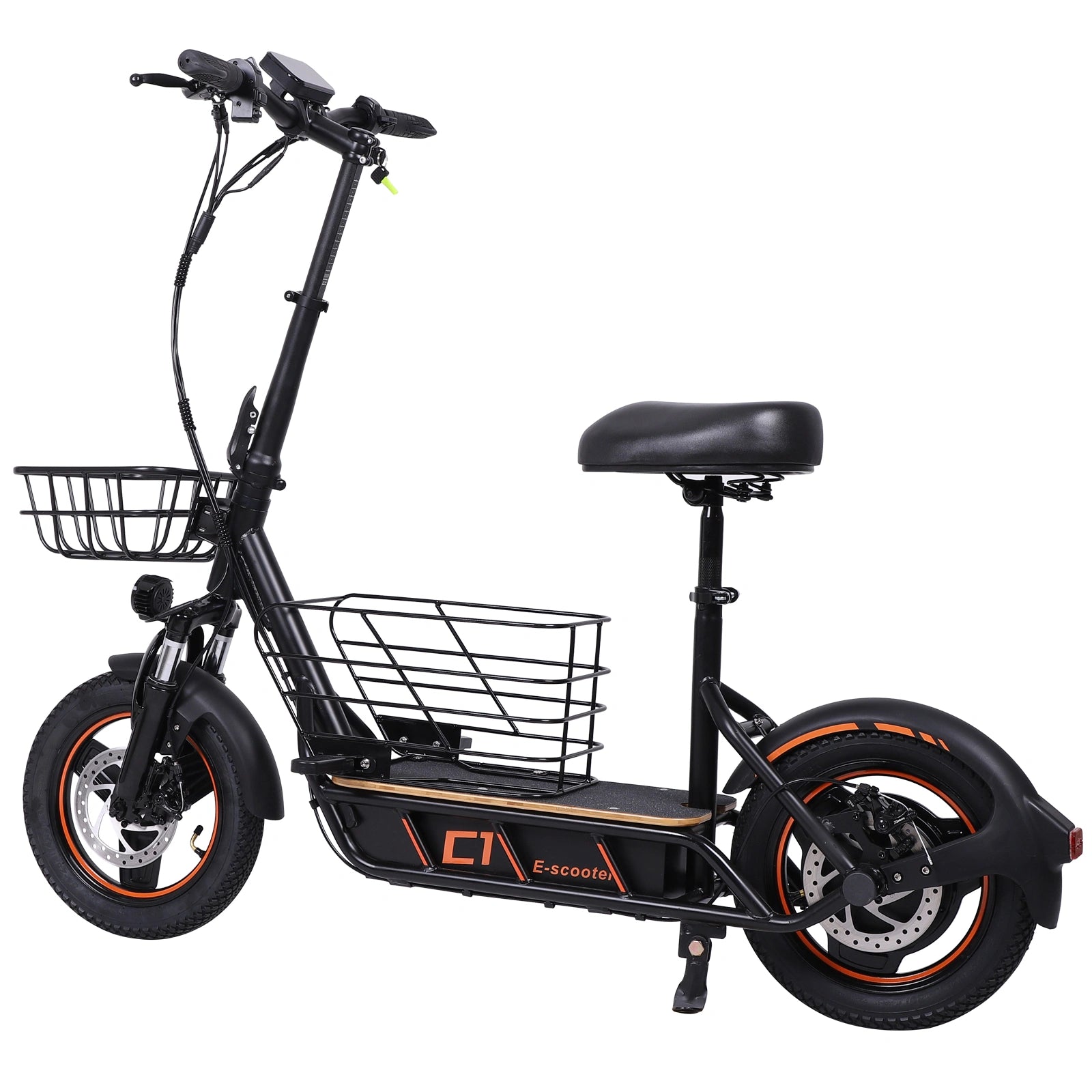 Freeboy H14 Cargo Seat Electric Scooter | Dual Suspension Off-Road E-Scooter with Storage Basket, Wide Deck, Heavy-Duty Tires & Foldable Frame