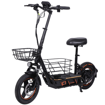 Freeboy H14 Cargo Seat Electric Scooter | Dual Suspension Off-Road E-Scooter with Storage Basket, Wide Deck, Heavy-Duty Tires & Foldable Frame