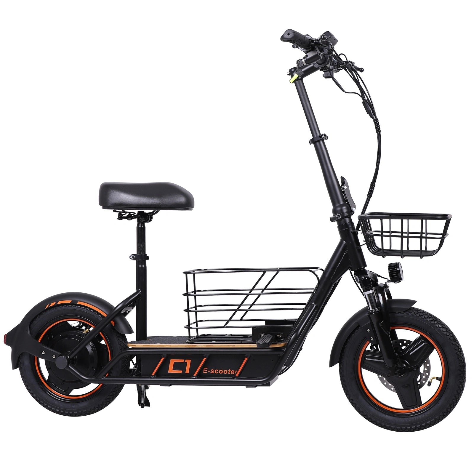 Freeboy H14 Cargo Seat Electric Scooter | Dual Suspension Off-Road E-Scooter with Storage Basket, Wide Deck, Heavy-Duty Tires & Foldable Frame