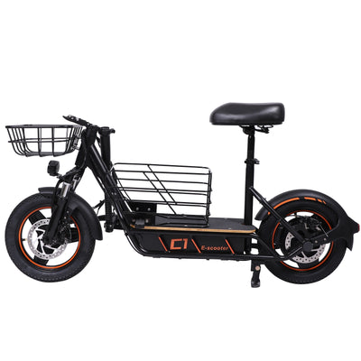 Freeboy H14 Cargo Seat Electric Scooter | Dual Suspension Off-Road E-Scooter with Storage Basket, Wide Deck, Heavy-Duty Tires & Foldable Frame