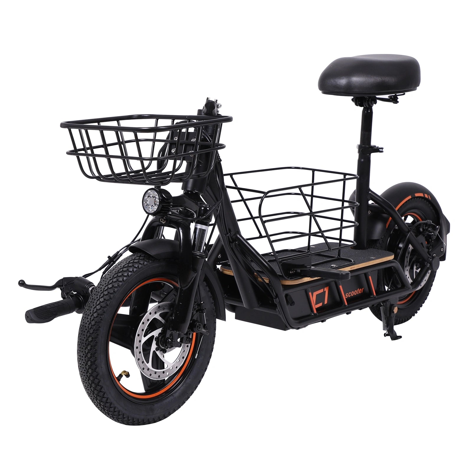 Freeboy H14 Cargo Seat Electric Scooter | Dual Suspension Off-Road E-Scooter with Storage Basket, Wide Deck, Heavy-Duty Tires & Foldable Frame