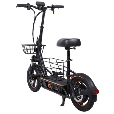 Freeboy H14 Cargo Seat Electric Scooter | Dual Suspension Off-Road E-Scooter with Storage Basket, Wide Deck, Heavy-Duty Tires & Foldable Frame