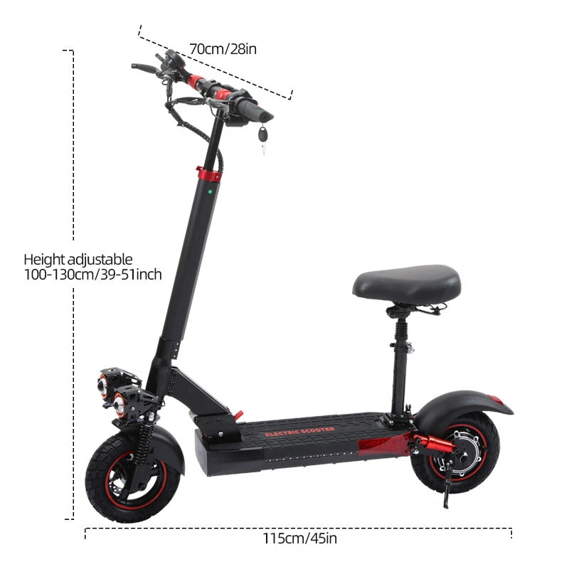 Freeboy J01 Seated Single-Motor Electric Scooter for Adults | Foldable Urban Commuting E-Scooter with Seat, Dual Suspension, Off-Road Tires